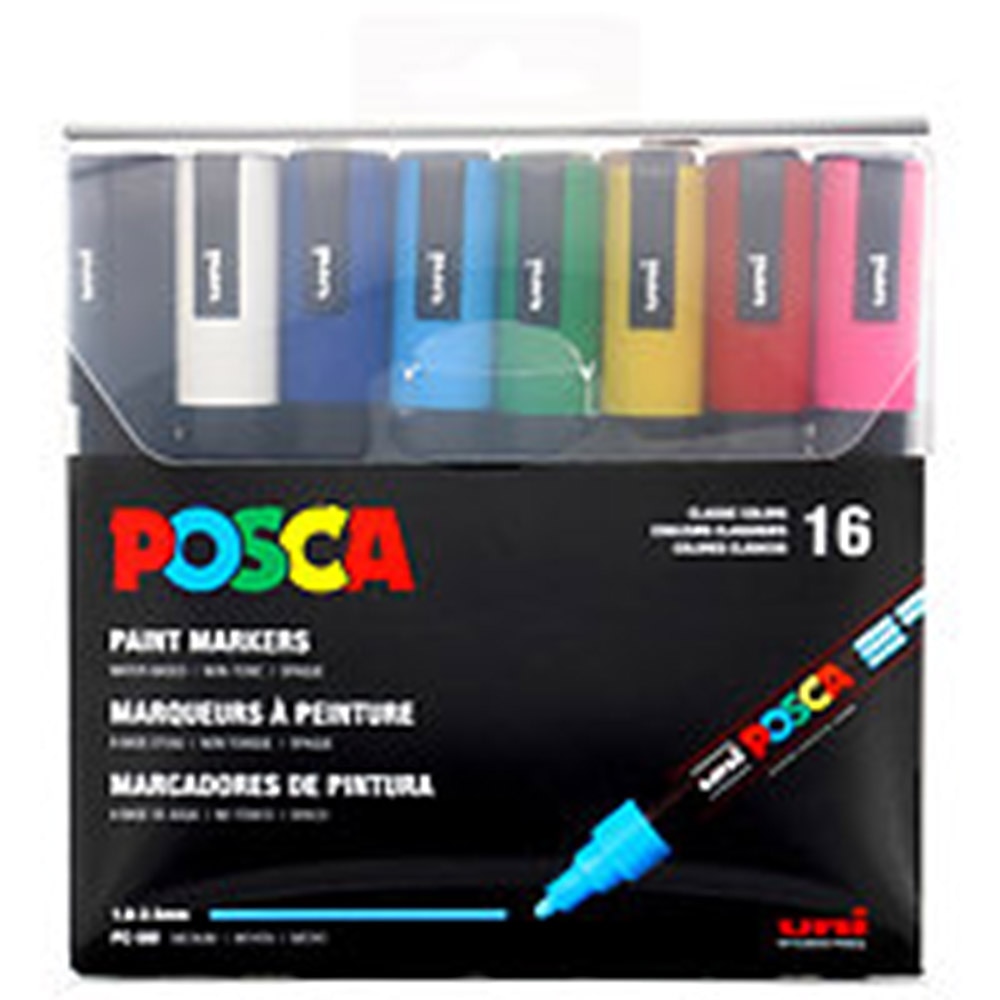 POSCA, Paint Marker, 16-Color Set, Medium